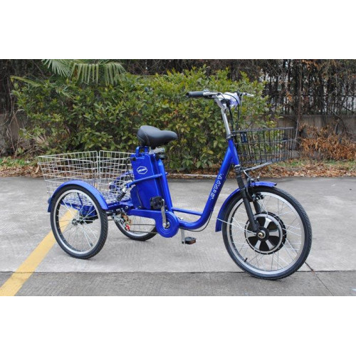 Электровелосипед трехколесный грузовой VEGA HAPPY  реверс синий