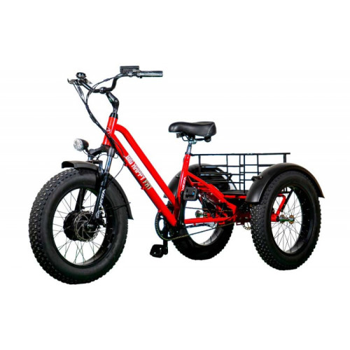Электровелосипед трехколесный 500/48 грузовой VEGA BIG HAPPY FAT Красный