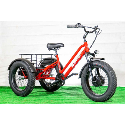 Электровелосипед трехколесный 500/48 грузовой VEGA BIG HAPPY FAT Красный