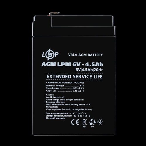 Аккумулятор AGM LPM 6V - 4.5 Ah Аккумулятор AGM LPM 6V - 4.5 Ah