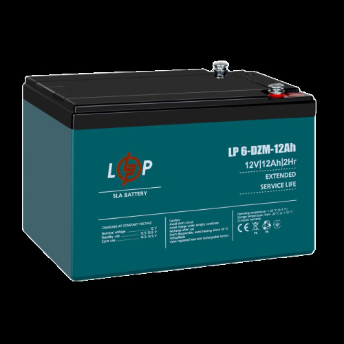 Тяговый свинцово-кислотный AGM аккумулятор LP 6-DZM-12 Ah Тяговый свинцово-кислотный AGM аккумулятор LP 6-DZM-12 Ah