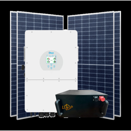 Гибридная станция 20 квт (3ф.) с LiFePO4 на 22 кВт (двусторонние панели) Гибридная станция 20 квт (3ф.) с LiFePO4 на 22 кВт (двусторонние панели)