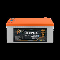 Аккумулятор LP LiFePO4 25,6V - 230 Ah (5888Wh) (BMS 200A/100А) пластик LCD Smart BT