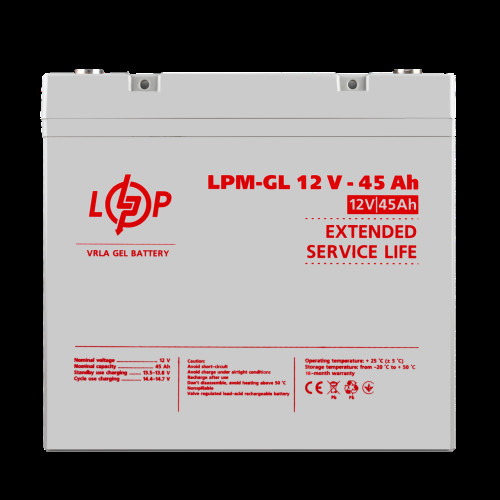 Аккумулятор гелевый LPM-GL 12V - 45 Ah Аккумулятор гелевый LPM-GL 12V - 45 Ah