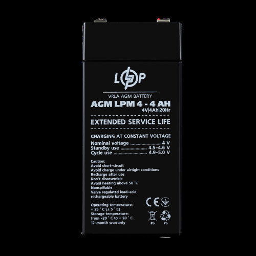 Аккумулятор AGM LPM 4V - 4 Ah Аккумулятор AGM LPM 4V - 4 Ah