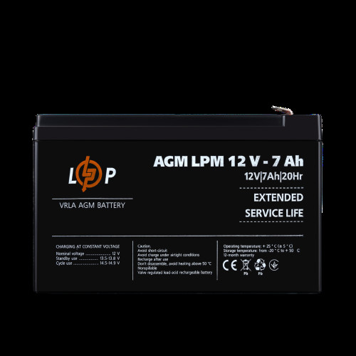 Аккумулятор AGM LPM 12V - 7 Ah Аккумулятор AGM LPM 12V - 7 Ah