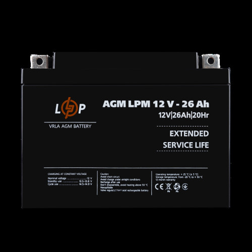 Аккумулятор AGM LPM 12V - 26 Ah Аккумулятор AGM LPM 12V - 26 Ah