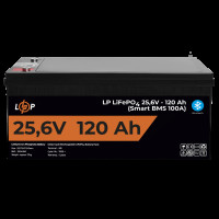 Аккумулятор LP LiFePO4 25,6V - 120 Ah (3072Wh) (Smart BMS 100А) с BT пластик для ИБП