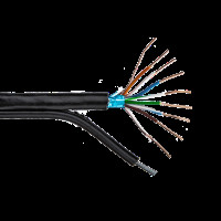 Кабель экранированный для наружной прокладки LP CCA Cat.5e FTP 4x2x0.51мм с тросом 7х0.4