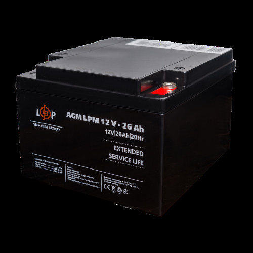 Аккумулятор AGM LPM 12V - 26 Ah под болт М5 Аккумулятор AGM LPM 12V - 26 Ah под болт М5