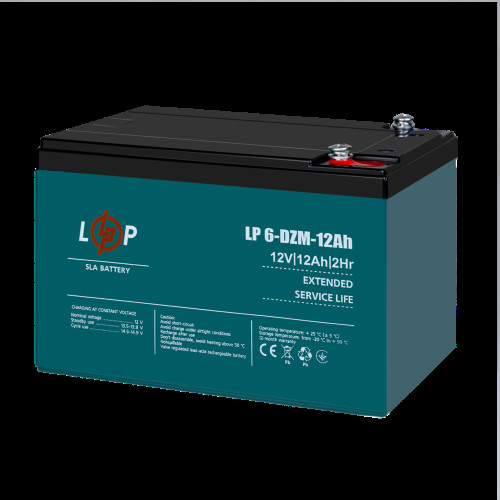 Тяговый свинцово-кислотный AGM аккумулятор LP 6-DZM-12 Ah - под Болт М5 Тяговый свинцово-кислотный AGM аккумулятор LP 6-DZM-12 Ah - под Болт М5