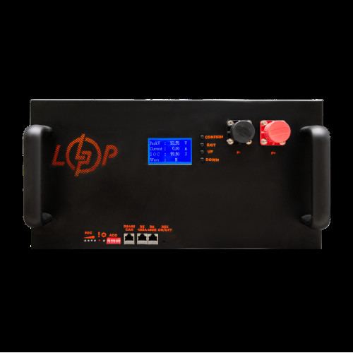 Аккумулятор LP LiFePO4 51,2V - 100 Ah (5120Wh) (Smart BMS 200A/100А) с LCD металл Smart RM RS485/CAN Аккумулятор LP LiFePO4 51,2V - 100 Ah (5120Wh) (Smart BMS 200A/100А) с LCD металл Smart RM RS485/CAN