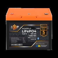 Аккумулятор LP LiFePO4 12,8V - 100 Ah (1280Wh) (BMS 100A/50А) пластик Smart BT
