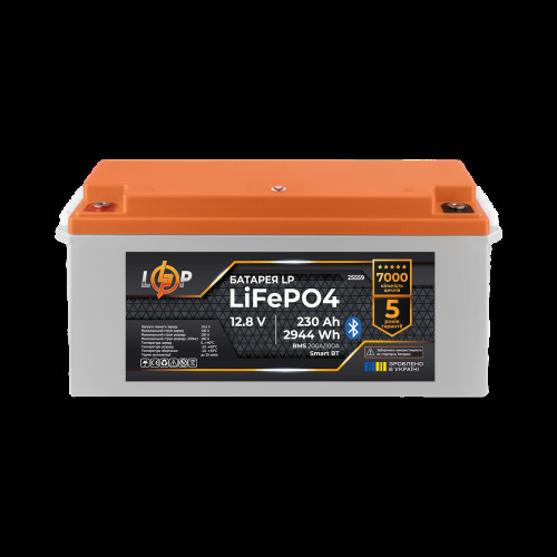 Аккумулятор LP LiFePO4 12,8V - 230 Ah (2944Wh) (BMS 200A/100А) пластик Smart BT Аккумулятор LP LiFePO4 12,8V - 230 Ah (2944Wh) (BMS 200A/100А) пластик Smart BT