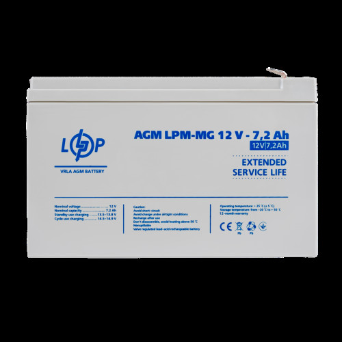 Аккумулятор мультигелевый LPM-MG 12V - 7.2 Ah Аккумулятор мультигелевый LPM-MG 12V - 7.2 Ah