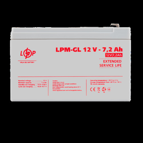 Аккумулятор гелевый LPM-GL 12V - 7.2 Ah Аккумулятор гелевый LPM-GL 12V - 7.2 Ah