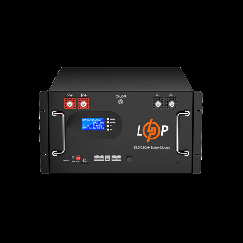 Аккумулятор LP LiFePO4 51,2V - 230 Ah (11776Wh) (Smart BMS 200A) с LCD RM AB RS485/CAN Аккумулятор LP LiFePO4 51,2V - 230 Ah (11776Wh) (Smart BMS 200A) с LCD RM AB RS485/CAN